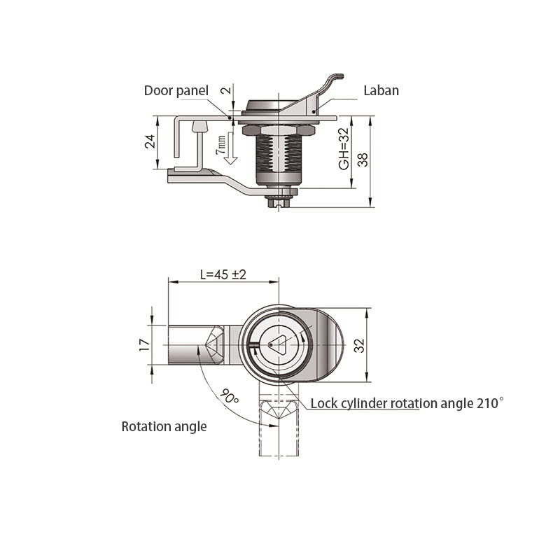 MS816-1-S Trójkątny cylinder zamka 8 mm Zamki ze stali nierdzewnej MS816-1-S Trójkątny cylinder zamka 8 mm Zamki ze stali nierdzewnej