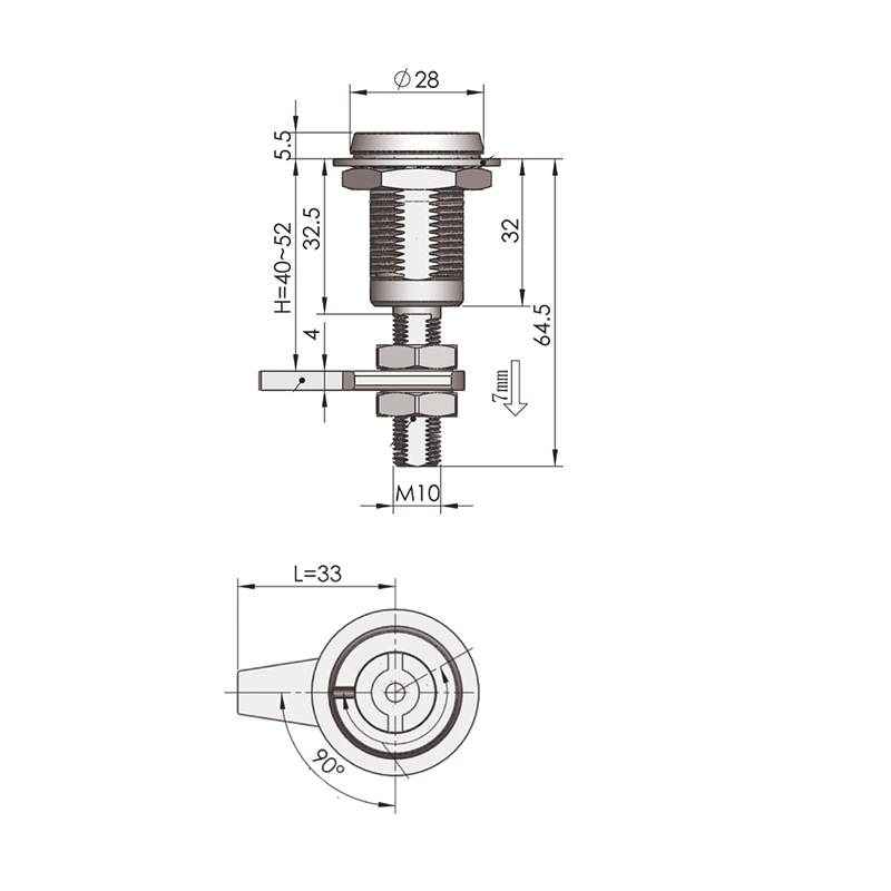 MS816-3-9 Cylinder zamka szczelinowego Zamki zatrzaskowe MS816-3-9 Cylinder zamka szczelinowego Zamki zatrzaskowe