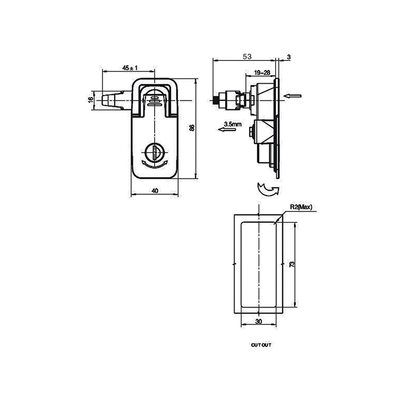 MS726-1B Z zamkami do szafek typu kompresyjnego z cylindrem zamka MS726-1B Z zamkami do szafek typu kompresyjnego z cylindrem zamka