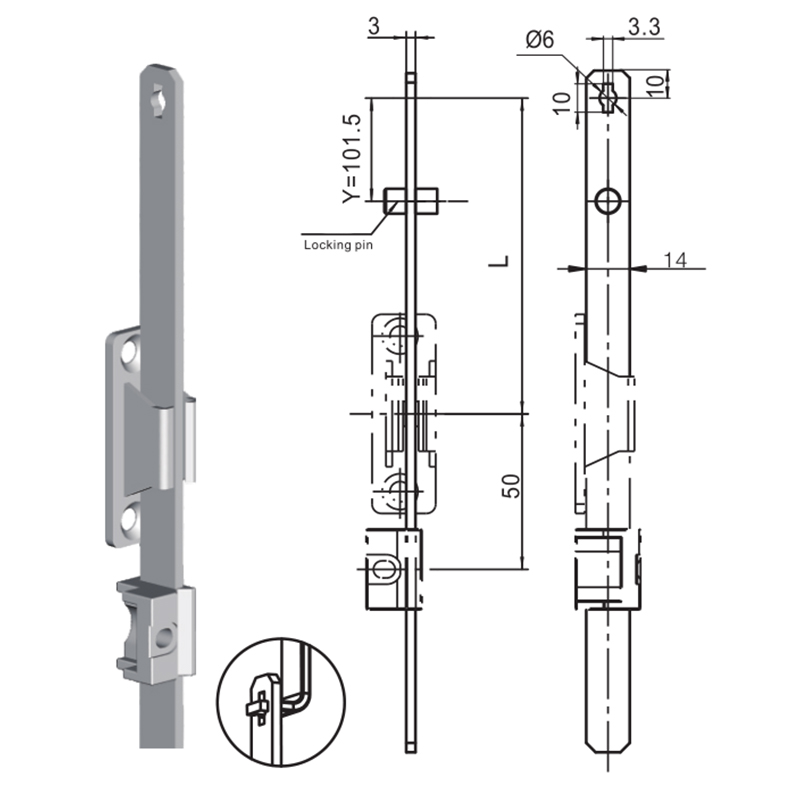 LG010-2 Z kołkiem blokującym Akcesoria do korbowodu